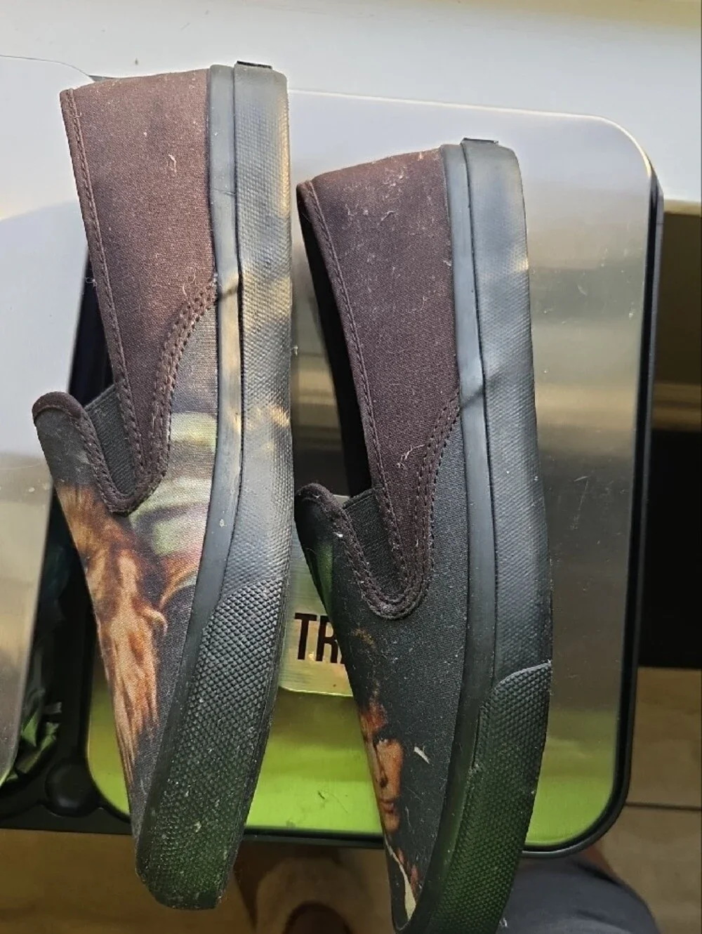 Sperry Brown Star Wars Canvas Slip-On Loafers with Chewbacca & Han Print